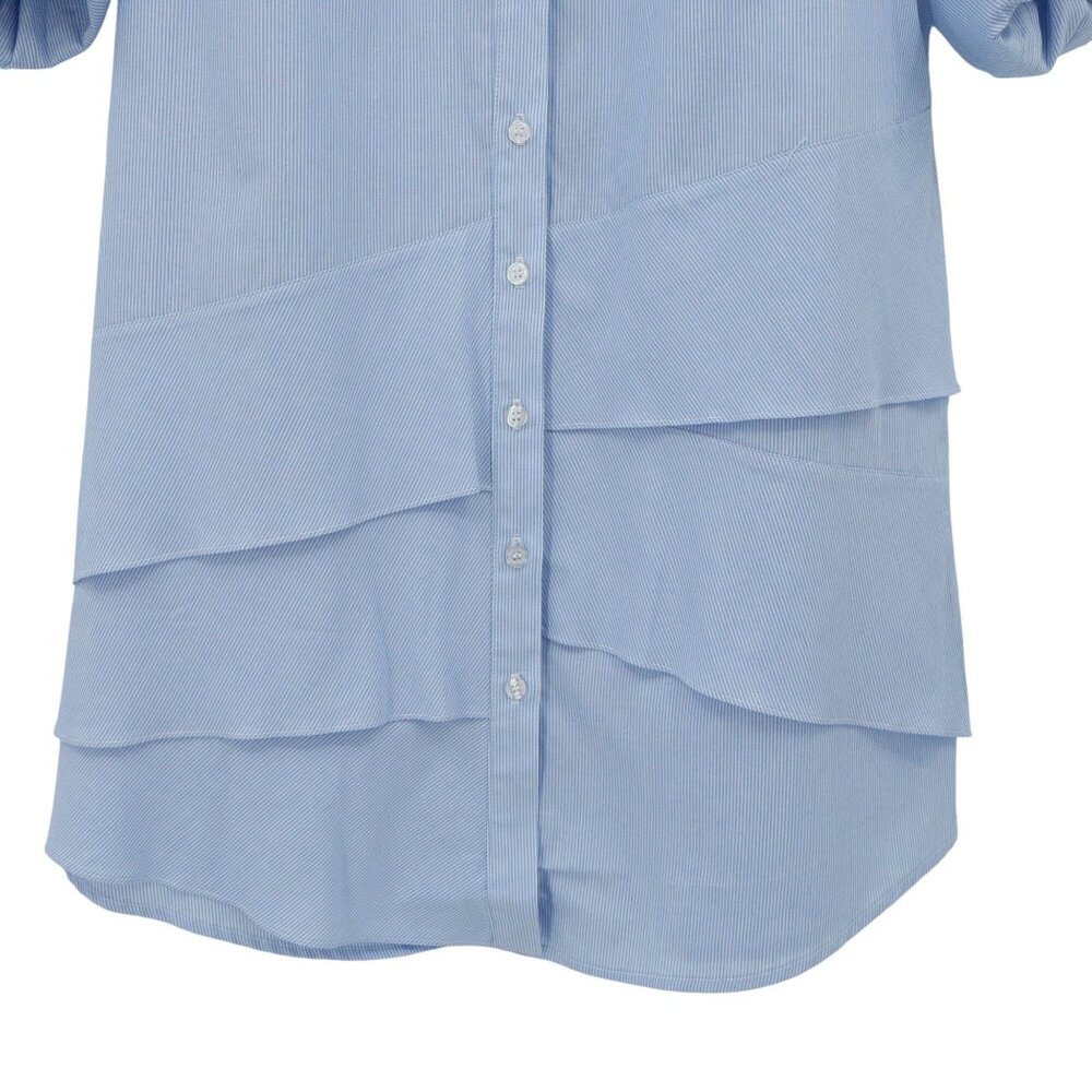 NWT Finley Jenna Striped Ruffled Tiered Shirt Dress Blue White Shirtdress S - Picture 4 of 8